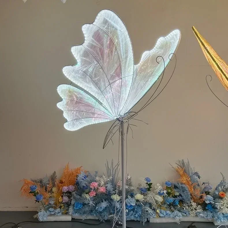 Wedding Floor Lamps Butterflies LED Lace Lamp Romantic Creative Hanging Butterfly Road Load Walkway Party Stage Pendant Lights
