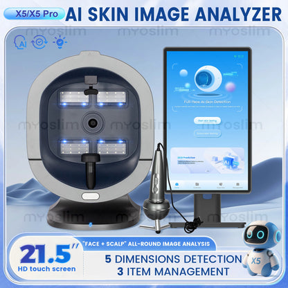 X5 Pro-AI Skin ImageAnalyzerFull-Body Multi-Spectral Scan for Beauty Equipment Scalp Analyzer Multi-Language15.6 Inch 21.5 Inch