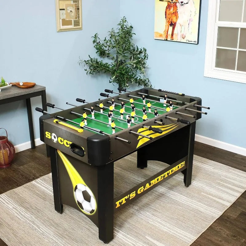Sunnydaze 48-Inch Foosball Table for Home, Game Room with 2 Balls - Standard Size Soccer Tabletop