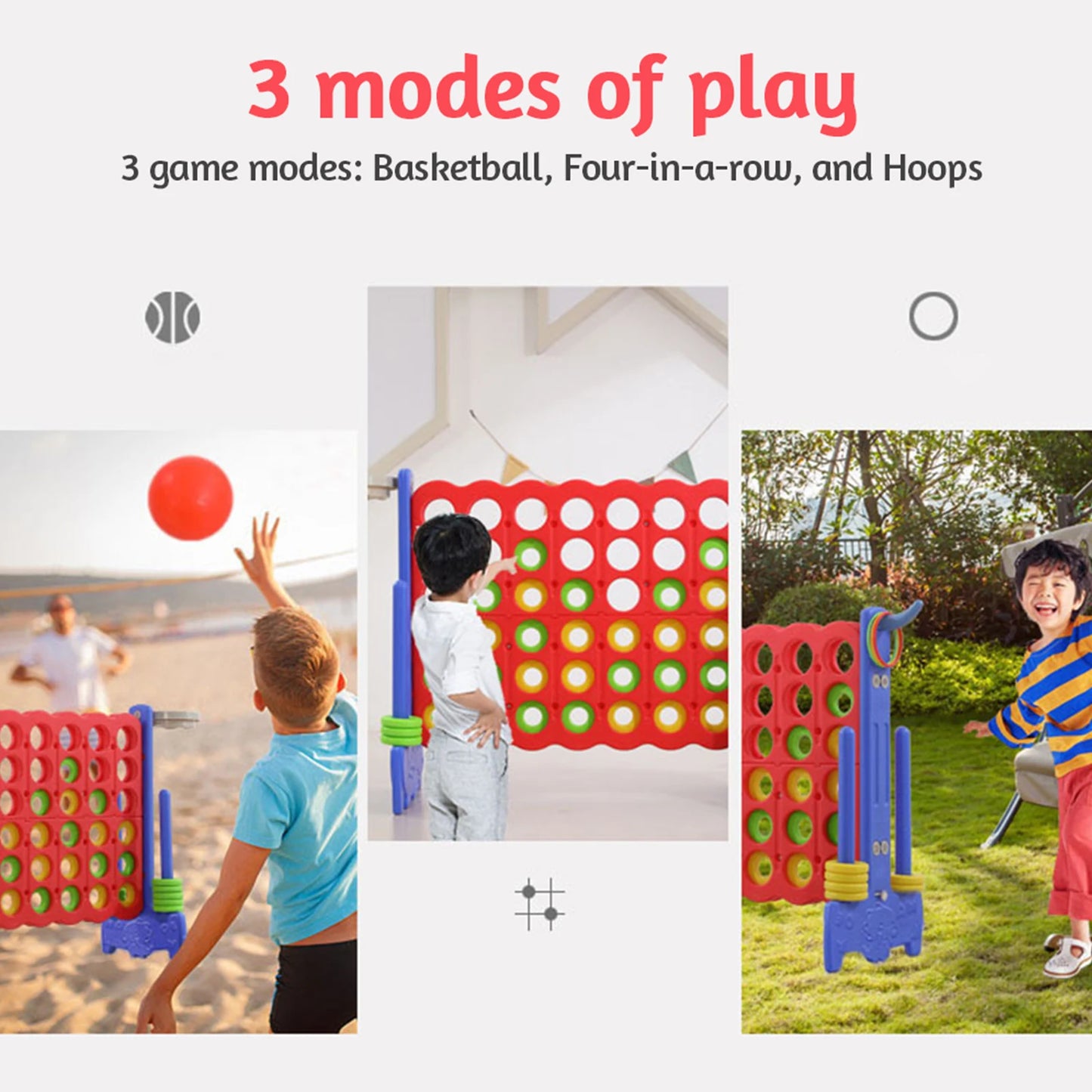 Connect 4 Jumbo Game Set 34.65x33.07in Jumbo 4-to-Score Yard Game Giant 4 Connect in A Row Game for Kids Adults and Family