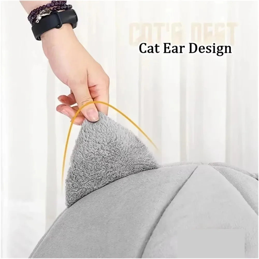 Extra Large Semi-Enclosed Warm and Cozy Pet Bed for Cats and Dogs with Non-Slip Surface and Thick Padding