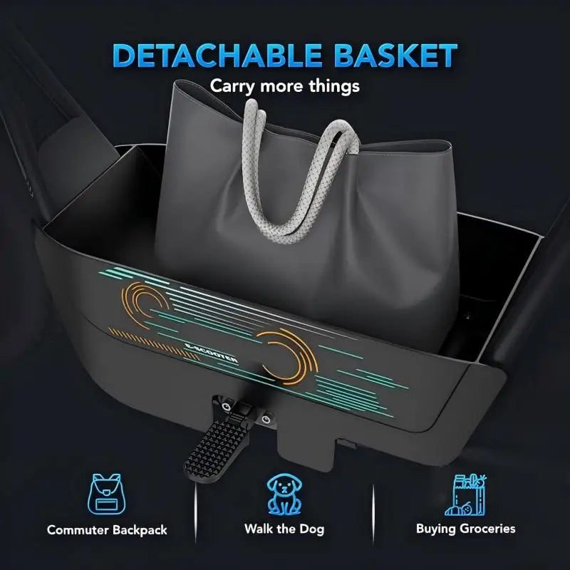 Peak 1200W Electric Scooter with Seat, 16 Inch Fat Tire Electric Scooter for Adults and Teens, E Scooter for Basket Commuting