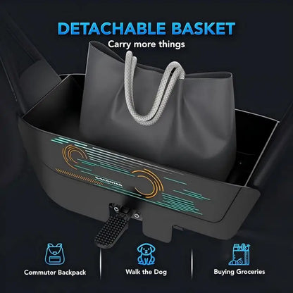 Peak 1200W Electric Scooter with Seat, 16 Inch Fat Tire Electric Scooter for Adults and Teens, E Scooter for Basket Commuting