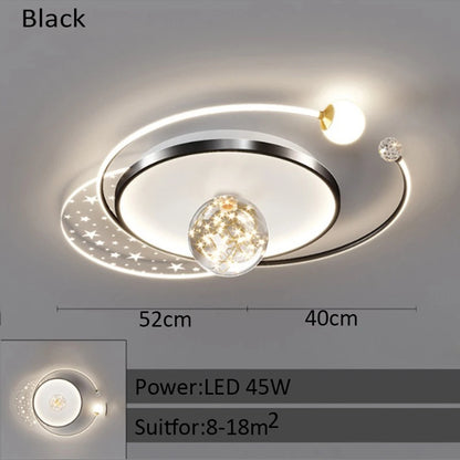 Modern bedroom ceiling light Children's room Round chandelier Creative LED living room interior ceiling decorative lighting