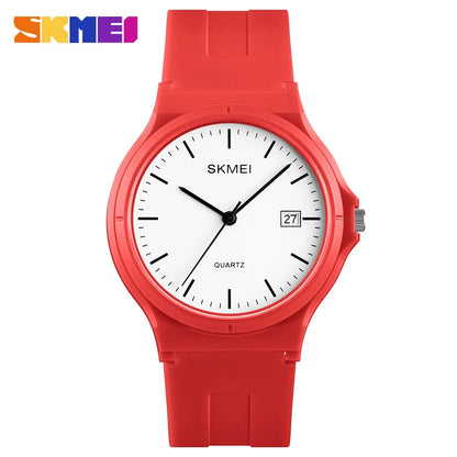 SKMEI Reloj Mujer Fashion Ladies Casual Sports Couple PU Strap Calendar Women Top Luxury Wristwatch Lady Large Dial For Women