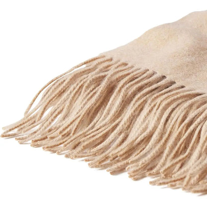 Home Throw Blanket with Decorative Fringe 100% Pure Cashmere Ultra Soft Accent Blanket for Couch, Sofa & Bed (Camel, 60"x50")
