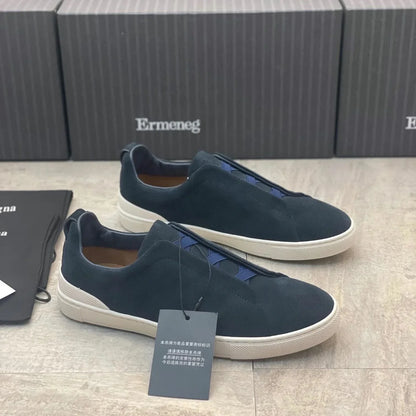 2025 Zegnss Dress Shoes Designer Shoes Men Ermenegildos Zegnbs Soft Business Casual Party Quality Leather Chunky Sneakers