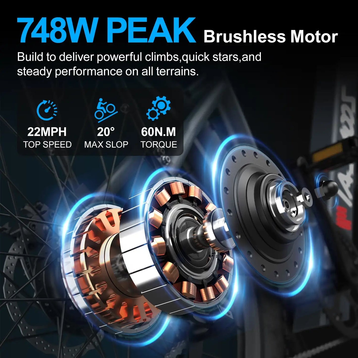 24-Inch 500W Electric Bike for Adults, 40 Miles 20Mph Mountain E-Bike, 360Wh Removable Battery, 7-Speed, 24-Inch Tires