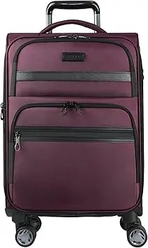 Expandable Softside Spinner Luggage with USB Port, TSA Lock, and Durable Rolling Suitcase for Travel