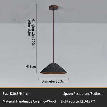 Classical Ceramic Pendant Light Coffee Shop Light Shop Lighting Tea Room Bar Table Lamp Retro LED Wooden Small Chandelier