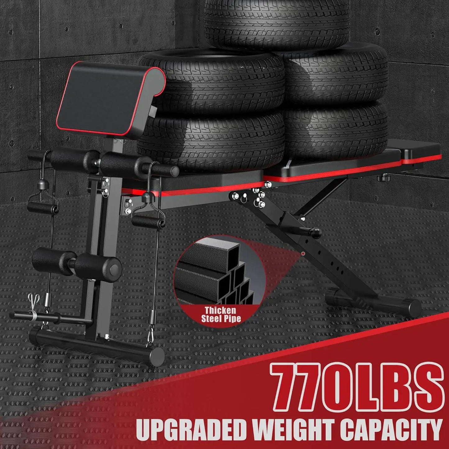 Weight Bench - Workout Bench Press for Home Gym, Foldable Incline Decline Sit up Exercise Bench for Full Body