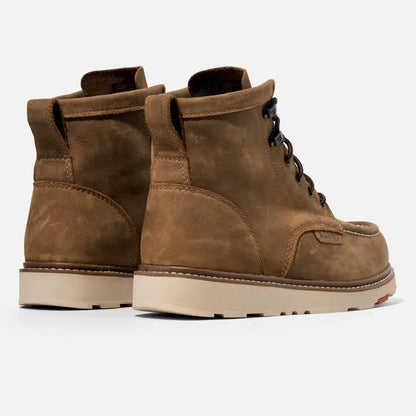 Marin Unlined Comp Toe Brown 6 Lightweight Safety Toe Wedge Work Boot EH Rated Slip Oil Resistant Adjustable Width System