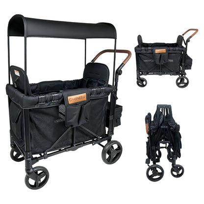 2 Seat Baby Stroller，Multifunctional Twins handcart, 6 Months Plus, Detachable canopy Storage vehicle, Outdoor camping vehicle