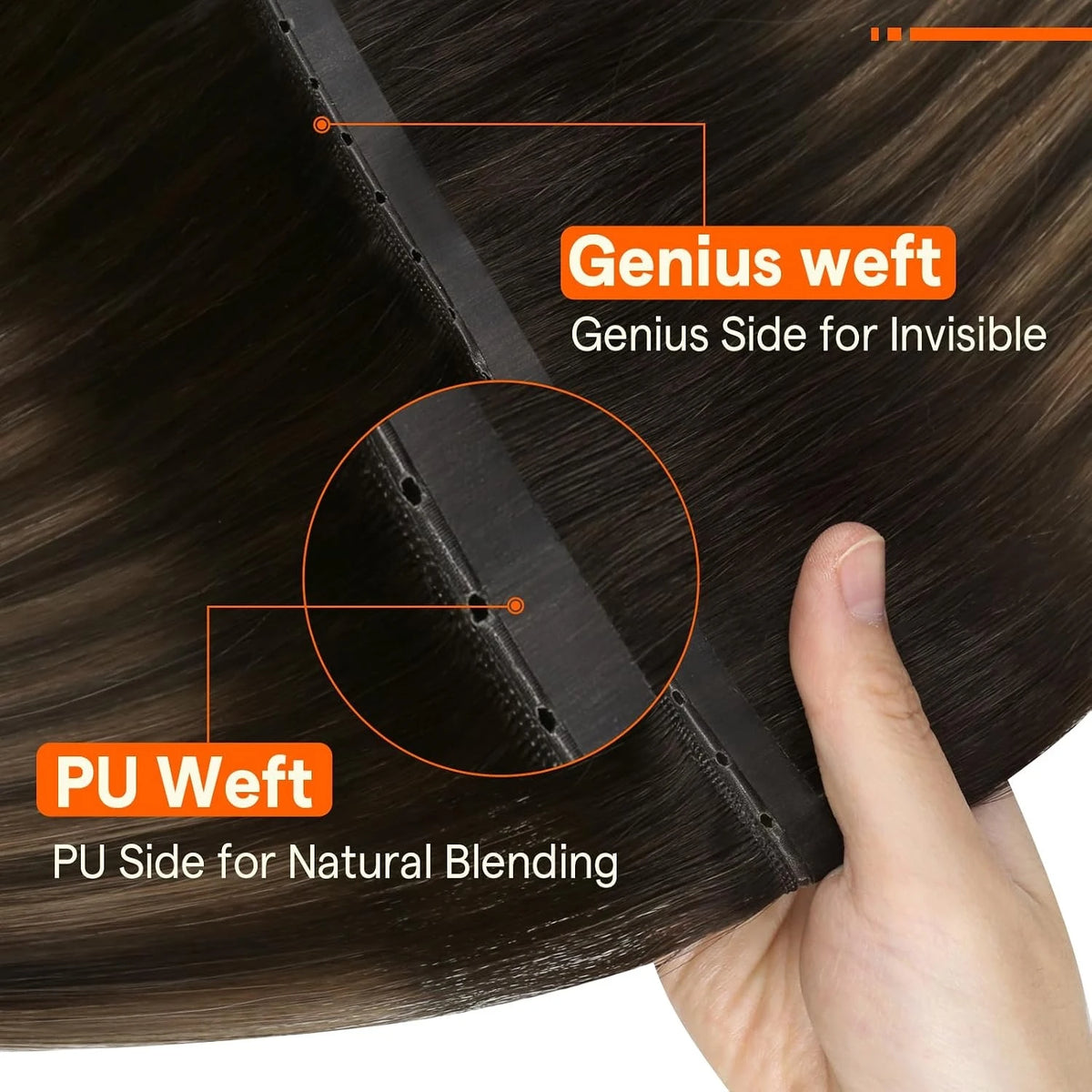 Full Shine Butterfly Weft Hair Extensions Remy Straight Hair Extensions 5 Pcs Double Sided Weft Hair Extensions Invisible Hole Weft Hair