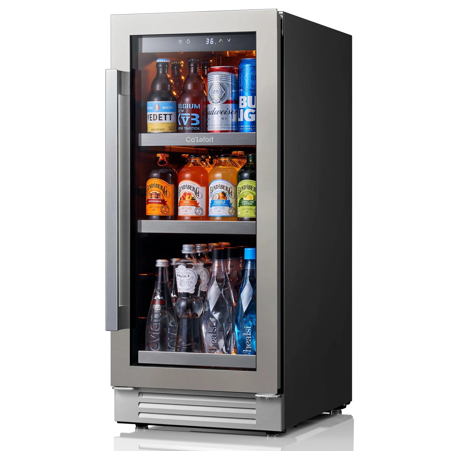 Ca'Lefort 85L Compressor Wine Cooler - 34-54°F Adjustable Cooling, Child Lock, Auto Defrost, R600a Eco Design, Home/Bar/Office