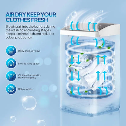 17.8LBS Full Automatic Washing Machine and 1.5CuFt Portable Clothes Dryer Set, Compact Laundry Washer and Dryer Combo