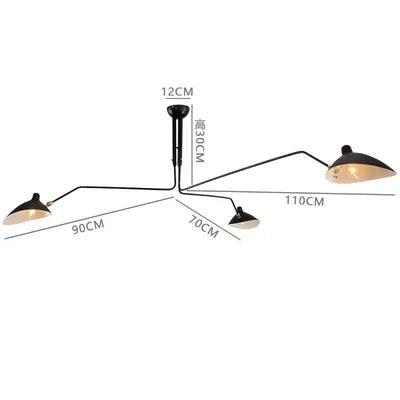 Mouille Ceiling Lamp Nordic spider light Led Iron black ceiling light For Home Decor Industrial decorative living room led light