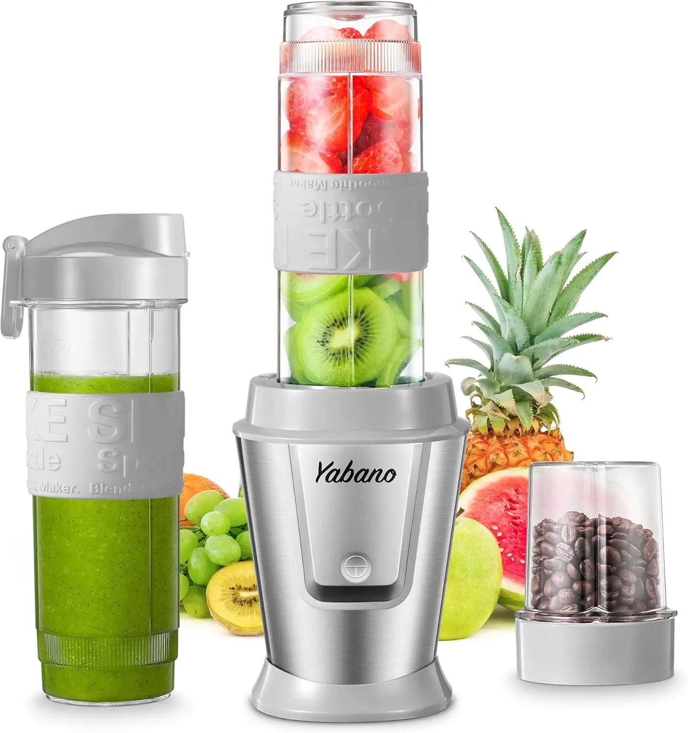 Personal Blender, 500W Electric Shake Bottle with 2x20oz Travel Cups, Portable Shaker for Protein, Smoothies & Coffee (Black)