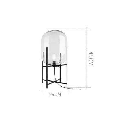 Creative LED Glass Ball Floor Lamp Post Modern Hotel Coffee Shop Bedroom Bedside Reading Glass Decorative Floor Lamp