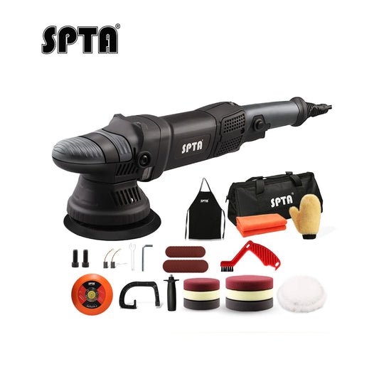 SPTA 5inch 780W Dual Action Polisher Orbit 15mm Auto Polisher DA Car Polisher Home DIY Polisher with Waxing Polishing Pads Set