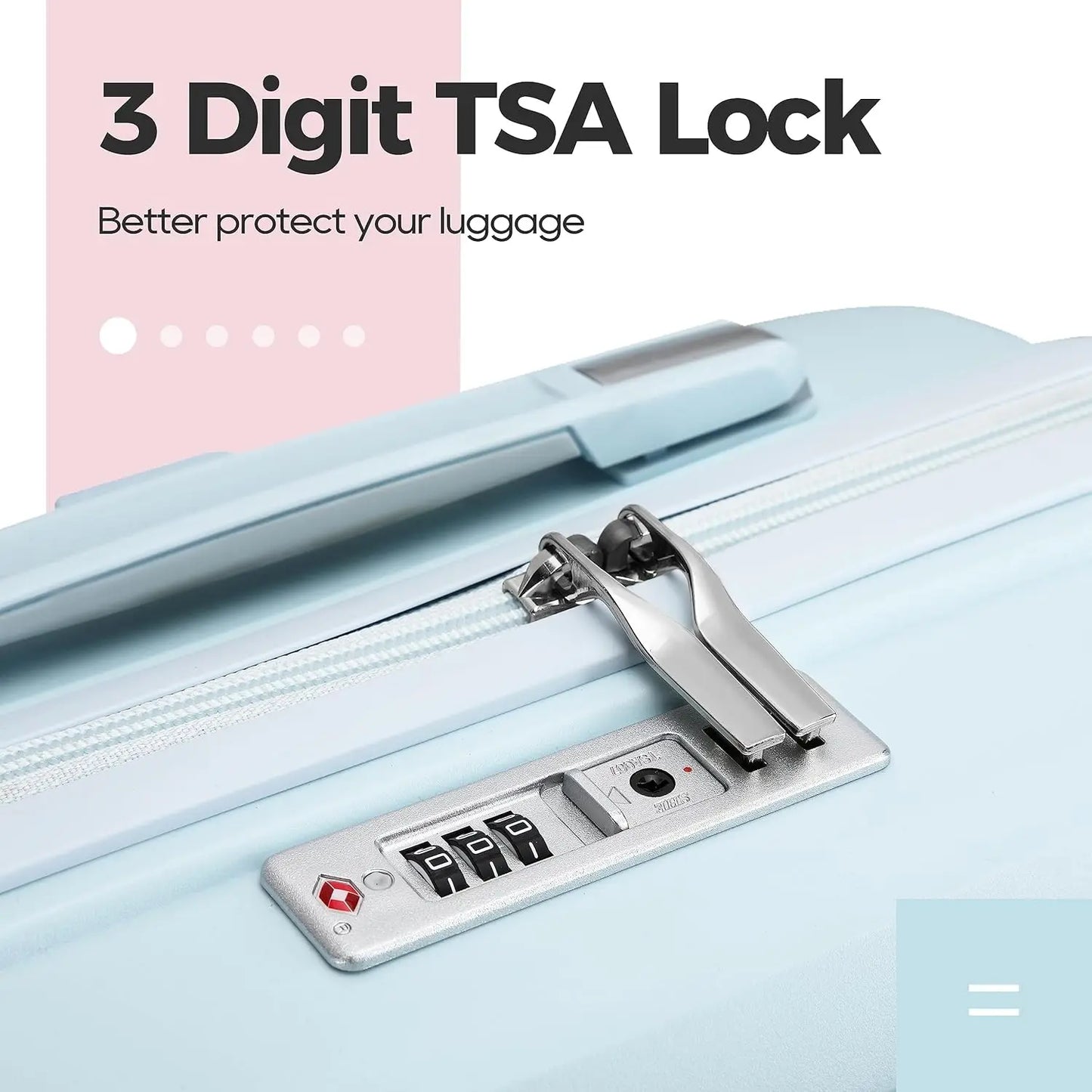 Melalenia 3-Piece 20 inch Carry-on Luggage Set, Expandable Lightweight Durable Travel Suitcase with TSA Lock, Spinner Wheels