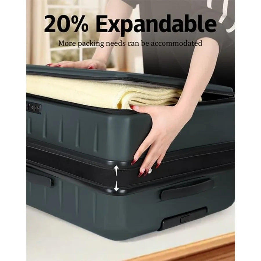 Expandable Checked Luggage, Top Opening Trunk Suitcases