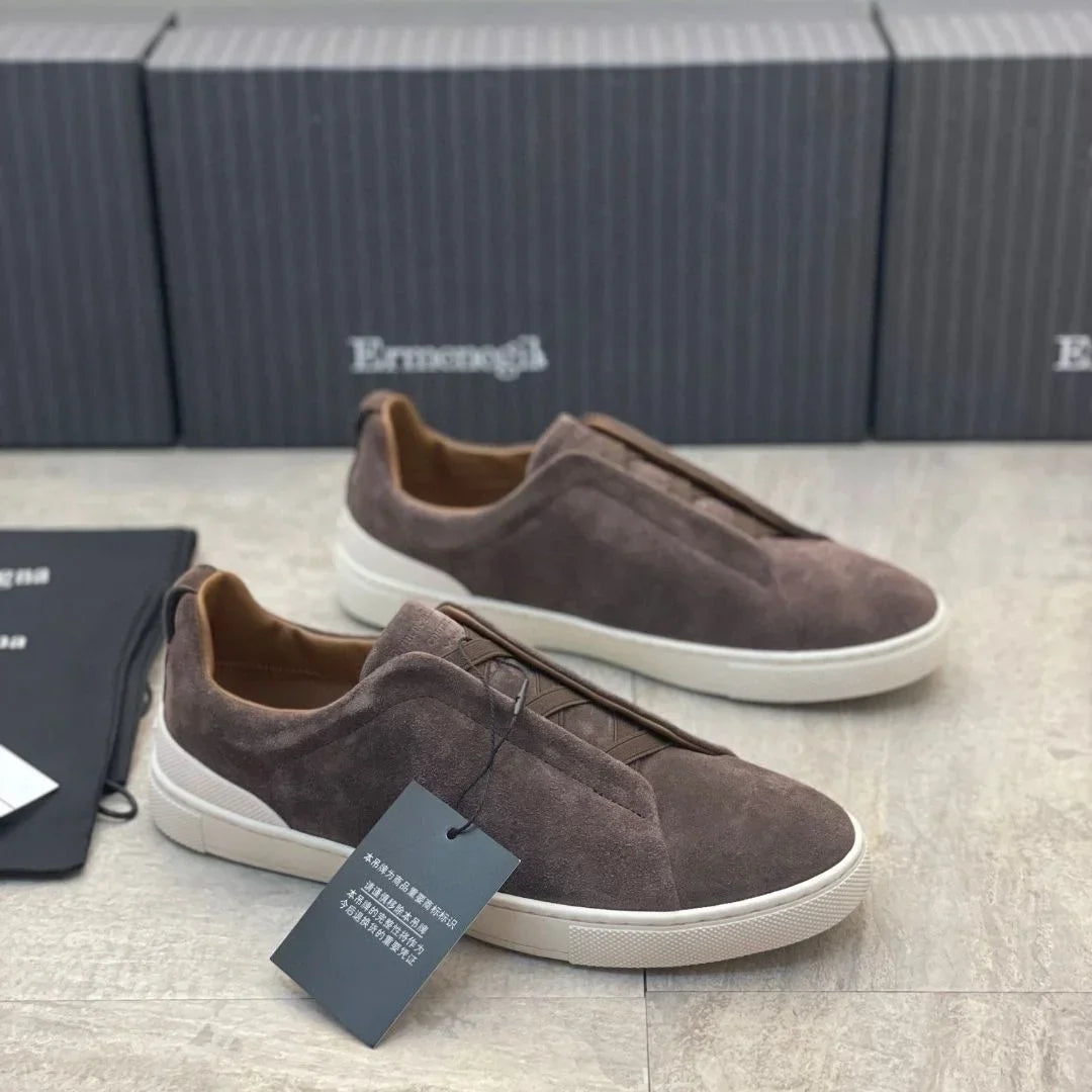2025 Zegnss Dress Shoes Designer Shoes Men Ermenegildos Zegnbs Soft Business Casual Party Quality Leather Chunky Sneakers