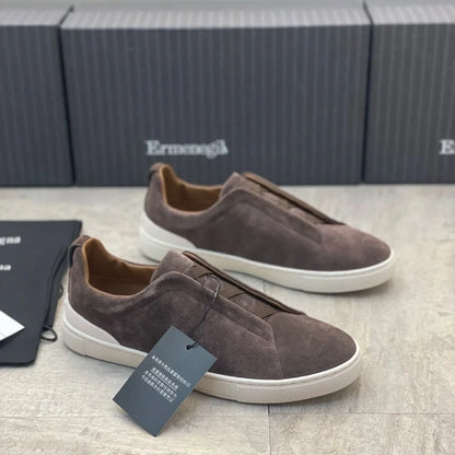 2025 Zegnss Dress Shoes Designer Shoes Men Ermenegildos Zegnbs Soft Business Casual Party Quality Leather Chunky Sneakers