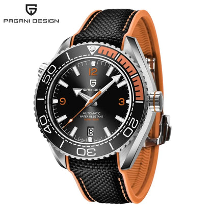 New PAGANI DESIGN Diving Series Luxury 8215 Mechanical Automatic Watch Sapphire Glass 40MM Sports Leather Watches for Men reloj