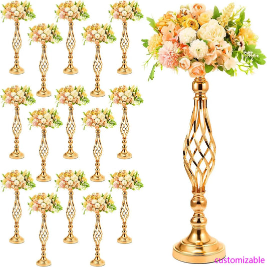 20 Pcs Metal Flower Arrangement Stand Wedding Flower Centerpieces Stand Elegant Metal Flower Vase Candelabra Candle Holder
