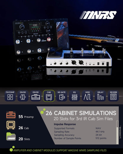 MOOER GE150 Max Li Guitar Multi Effects Pedal 55 Amp Models 200 Presets 9H Battery IR Loader 4 Footswitches for Live Performance
