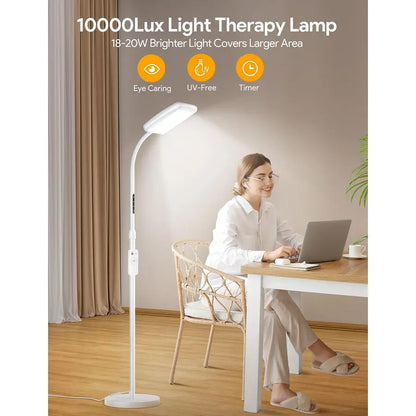 Light Lamp 10000 Lux, Sun Light Lamp UVFree with 5 Color Temperature amp 5 Brightness Levels amp Timer, Bright Light Floor lamp,