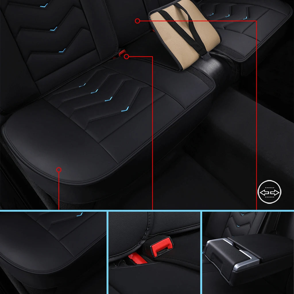 Car Seat Covers Full Set, Fit for VW Golf, Tiguan, Passat, T-Roc, Polo, Touran, Arteon, ID.4, PU Leather Car Seat Protectors