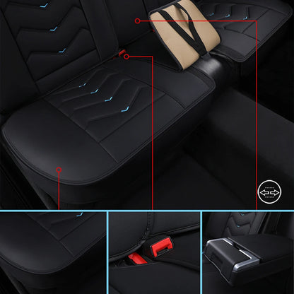 Car Seat Covers Full Set, Fit for VW Golf, Tiguan, Passat, T-Roc, Polo, Touran, Arteon, ID.4, PU Leather Car Seat Protectors