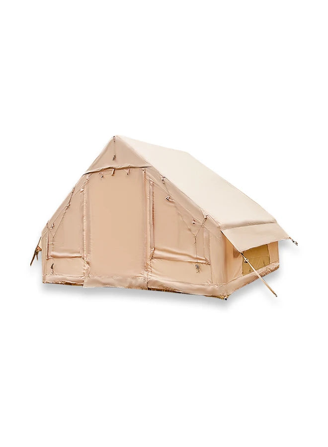 PAKICETUS Inflatable Camping Tent with Extended Sun Canopy Double Room Spacious Space for 4-6 Persons Windproof UV Protection Lightweight Portable All Weather Tent for Outdoor Hiking Family Vacation Trip