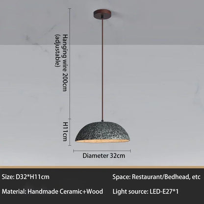 Classical Ceramic Pendant Light Coffee Shop Light Shop Lighting Tea Room Bar Table Lamp Retro LED Wooden Small Chandelier