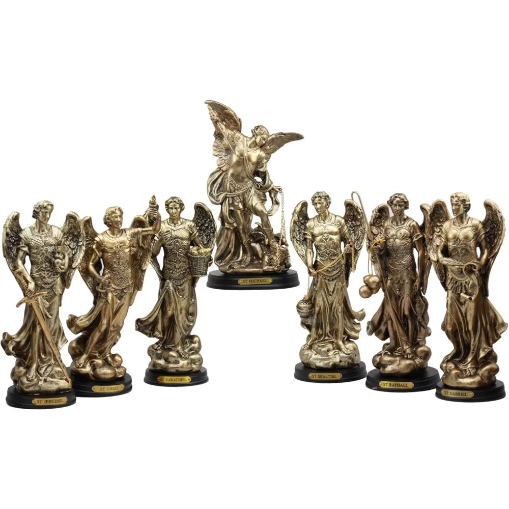 Ebros Byzantine Eastern Orthodox Catholic Church Archangel of The Angelic Council Statue 8 Tall Figurine with Brass Name Plate W