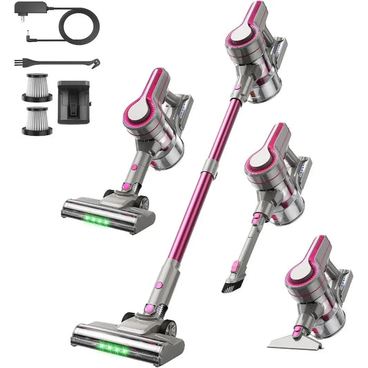 600W/50Kpa Cordless Vacuum Cleaners for Home, 50Mins Stick Vacuum with Self-Standing, Anti-Tangl, Lightweight Wireless Vacuum F