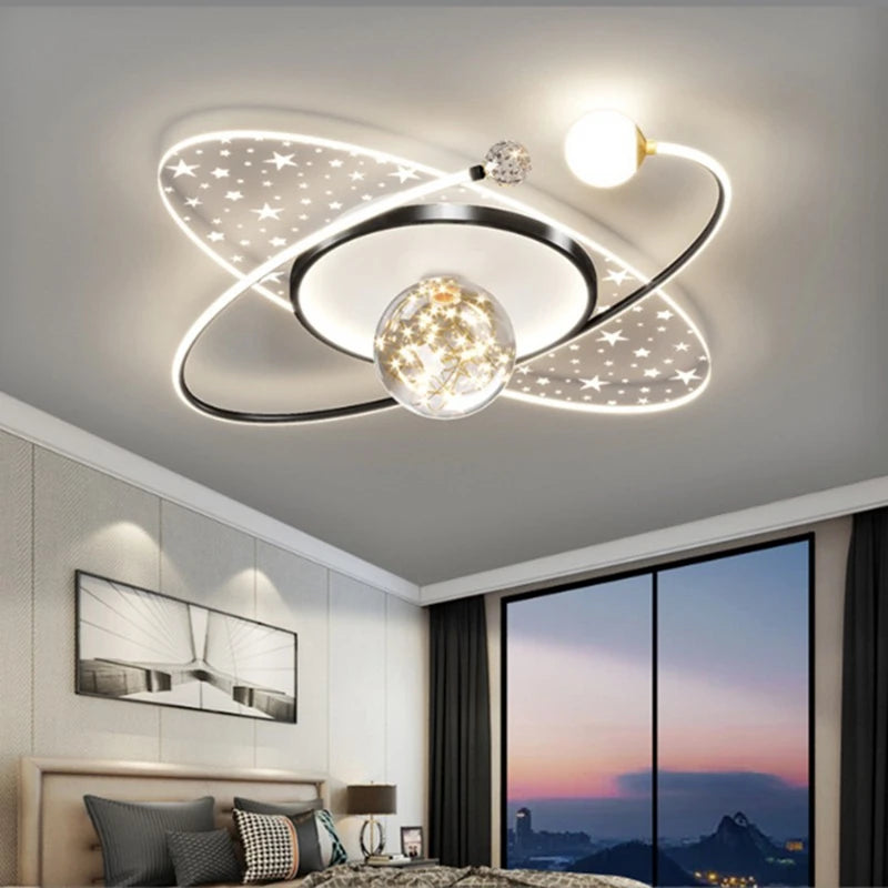 Modern bedroom ceiling light Children's room Round chandelier Creative LED living room interior ceiling decorative lighting