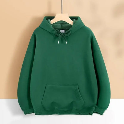 400G Heavy-duty Velvet Autumn and Winter Hooded Sweater Multi-color Solid Color Simple and Thick Sports Hoodie for Men and Women