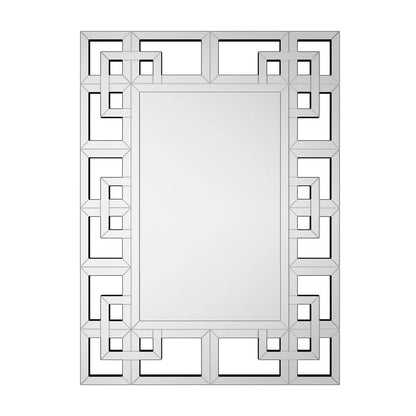 Modern Decorative Mirror for Wall Silver Rectangular Accent Mirror with Beveled Glass Edge for Hallway, Living Room