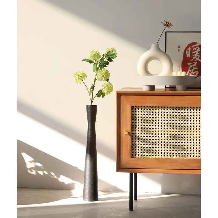 Black Floor Vase 20 Tall Ceramic Vases Large,Skinny Long Matt Vase for Pampas Grass,Modern Minimalist Style Flower Vases for Hom