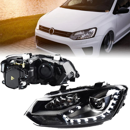 Headlight for VW Polo TSI 2011-2018 Car LED DRL Hella автомобильные товары Hid H7 Vento Polo GTI Car Accessories