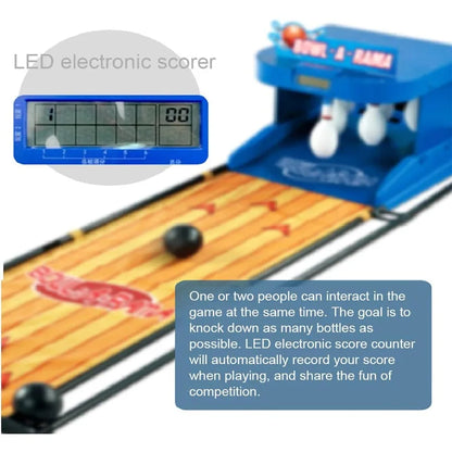Electronic Bowling Alley Game with Automatic Reset Indoor Bowling Ball Sports Game Console with LED Electronic Scoreboard Light