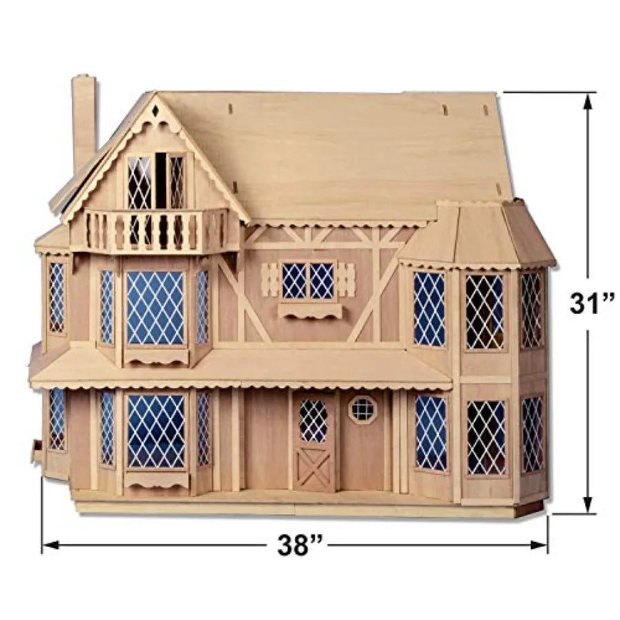 Harrison Dollhouse Kit - 1 Inch Scale, 38" W x 25" D x 31" H