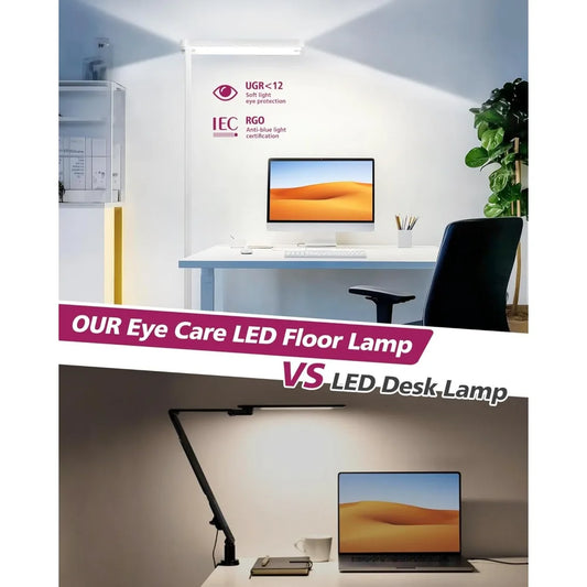 EMITEVER LED Floor Lamp, 100W Spectrum Eye Care, 77-inch Dimmable Motion and Daylight Sensing Reading Lamp
