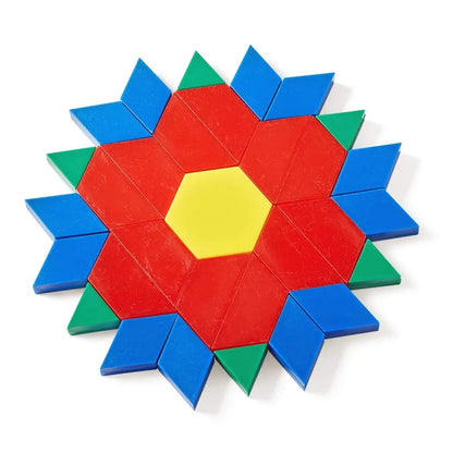 Plastic Pattern Blocks Set for Kids: Montessori Geometric Shapes, Symmetry, and Shape Recognition for Classrooms (1,250 Pieces)