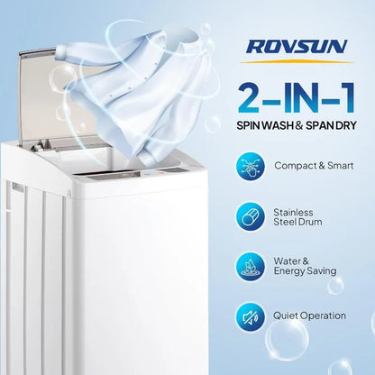 17.8LBS Full Automatic Washing Machine and 1.5CuFt Portable Clothes Dryer Set, Compact Laundry Washer and Dryer Combo