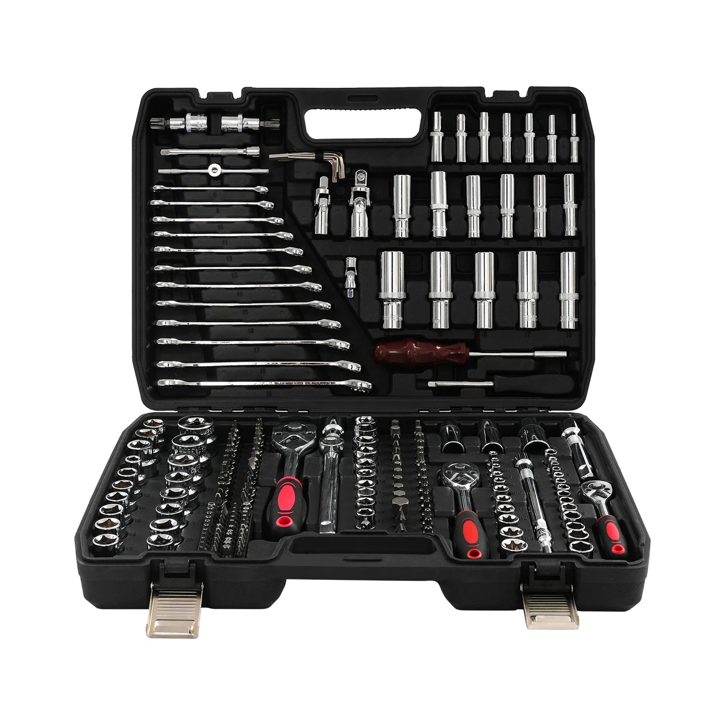 216-Piece Socket Wrench Set, 216-Piece Tool Box with Socket and Ratchet Wrench, with Ring Spanner and Spanner Ratchet