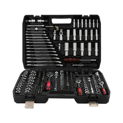 216-Piece Socket Wrench Set, 216-Piece Tool Box with Socket and Ratchet Wrench, with Ring Spanner and Spanner Ratchet